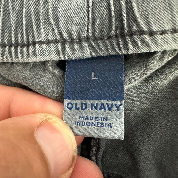 Old Navy Womens Relaxed Fit Washed Gray Pants L Elastic Waist Stretch Pockets - Picture 4 of 5